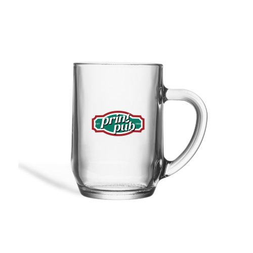 Bierpul Hayworth 28 cl. bedrukt met meerkleurig PrintPub-logo aan de voorzijde van het glas.