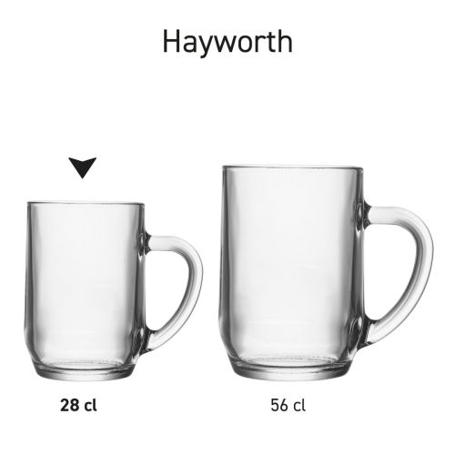 Serieoverzicht van meerdere Hayworth bierpullen van 28 cl. en 56 cl. gepresenteerd als complete reeks.