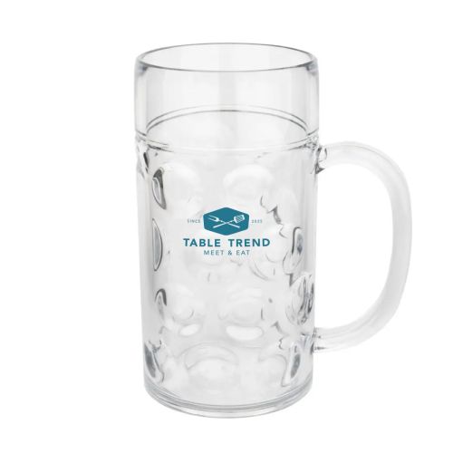 Kunststof bierpul van 110 cl. met enkelkleurig TableTrend-logo gecentreerd op de voorzijde. Kunststof bierpul van 110 cl. met enkelkleurig TableTrend-logo gecentreerd op de voorzijde.