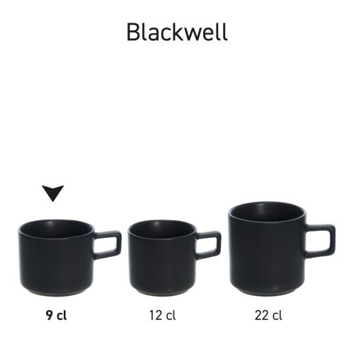 Set of Blackwell Espresso Cups in porcelain, juxtaposed as a product series.