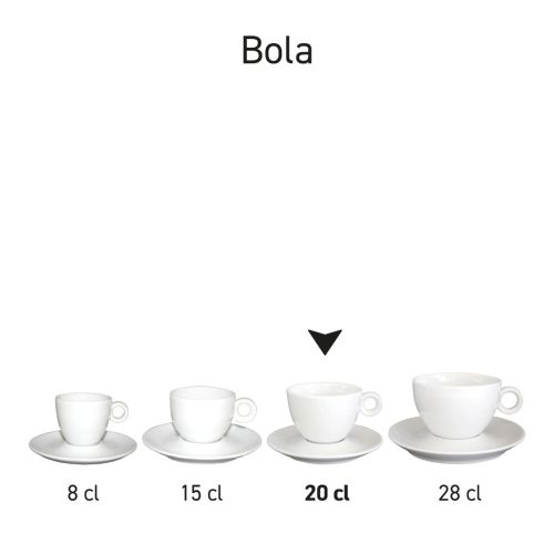 Overzicht van Bola cappuccinosets als onderdeel van de Bola-serie.