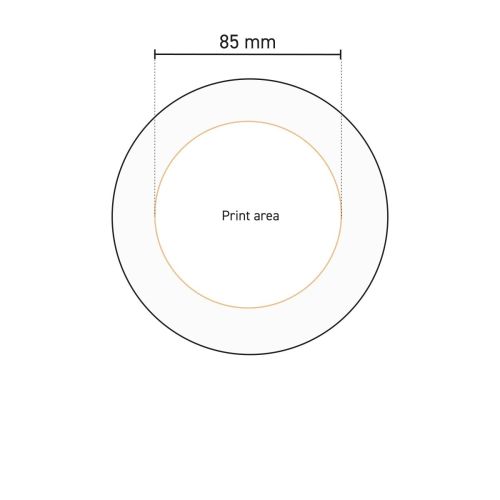 Technische werktekening van het drukgebied op het Basic bord 24 cm porselein. Technische werktekening van het drukgebied op het Basic bord 24 cm porselein.