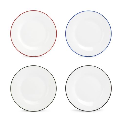 Overzicht van Basic borden met verschillende randen van 24 cm porselein in een overzicht. Overzicht van Basic borden met verschillende randen van 24 cm porselein in een overzicht.
