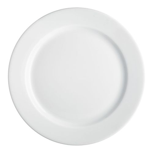 Plate wide rim white 28 cm. with print