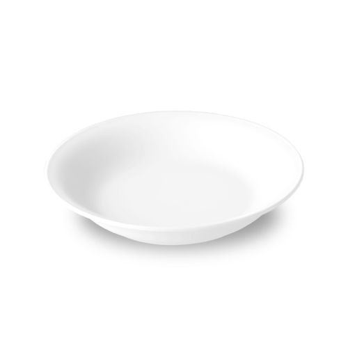 Bord Coup diep 21 cm porselein van opzij, zichtbaar profiel en diepte van de coupe-vorm
