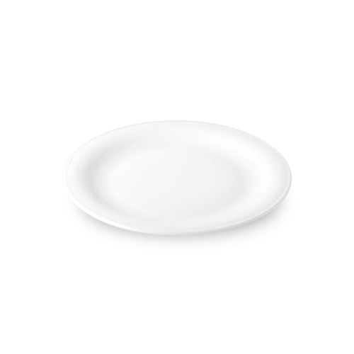 Plate Coup flat 17 cm porcelain from side, low rim and flat mirror visible