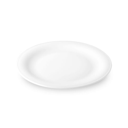 Bord Coup plat 21 cm porselein van opzij, lage rand en vlakke spiegel zichtbaar