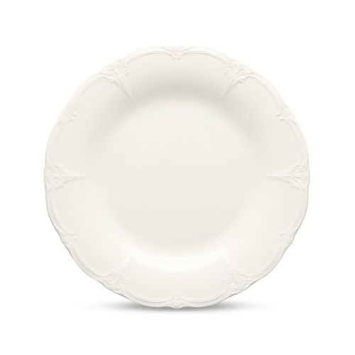 Wit porseleinen bord Retro van 21,5 cm in vooraanzicht met glad oppervlak en subtiele opstaande rand.