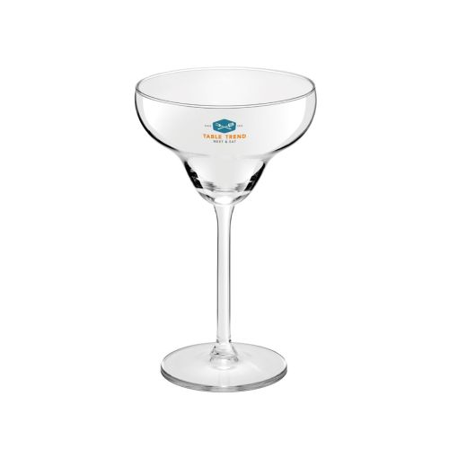 Cocktailglas Margarita 30 cl. met meerkleurig TableTrend-logo op het glasoppervlak. Cocktailglas Margarita 30 cl. met meerkleurig TableTrend-logo op het glasoppervlak.