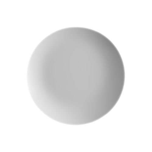 Rond coupe bord Isabelle van 16 cm in wit porselein, recht van voren gefotografeerd.