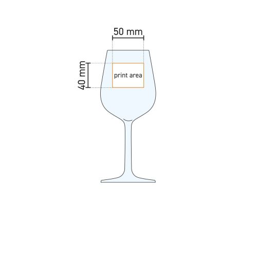 Technische werktekening met drukgebied van Domaine wijnglas 37 cl. glas voor bedrukking of gravure. Technische werktekening met drukgebied van Domaine wijnglas 37 cl. glas voor bedrukking of gravure.