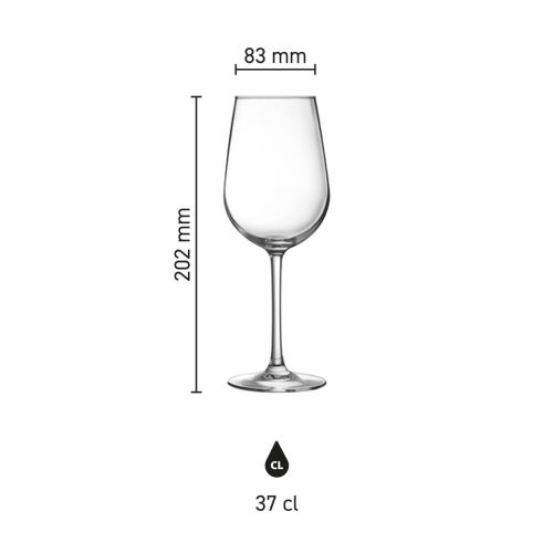 Infographic met productafmetingen van Domaine wijnglas 37 cl. glas, inclusief hoogte en breedte. Infographic met productafmetingen van Domaine wijnglas 37 cl. glas, inclusief hoogte en breedte.