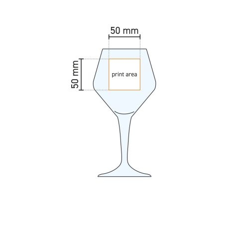 Technical working drawing of the Eder Kelch tap size glass 30 cl with pressure area indicator