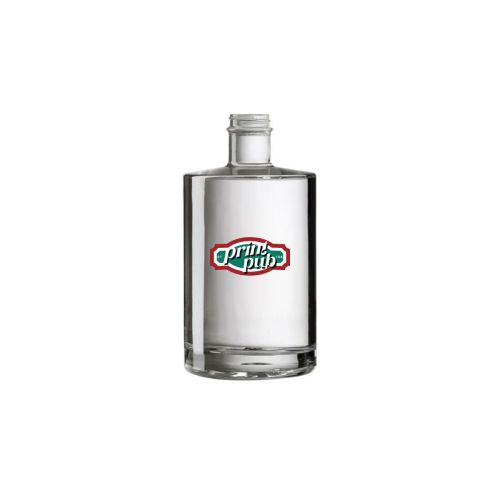 Fles Berlin 0,2 liter glas met meerkleurig PrintPub-logo op het vooraanzicht.