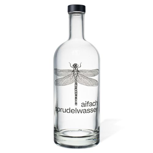 Fles Oslo 1,0 liter glas met eenkleurig Aifachsprudelwasser-logo op het voorpaneel