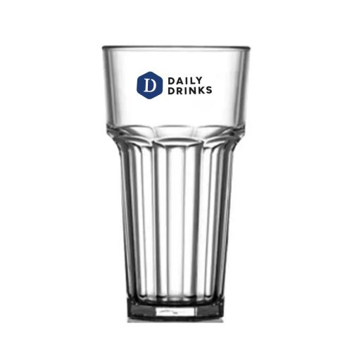 Plastic Glass Remedy High 40 cl in front view, DailyDrinks logo in multiple colours clear on front. Plastic Glass Remedy High 40 cl in front view, DailyDrinks logo in multiple colours clear on front.