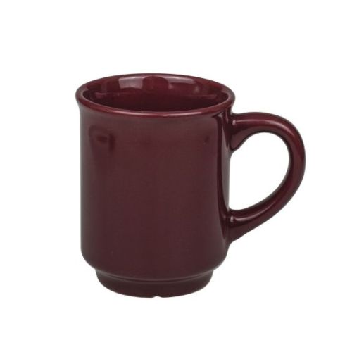 Glühwein mok 30 cl. met donkerrood keramiek, vooraanzicht zonder bedrukking