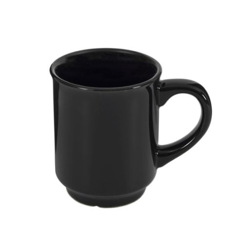 Glühwein mok 30 cl. met zwart keramiek, vooraanzicht zonder bedrukking