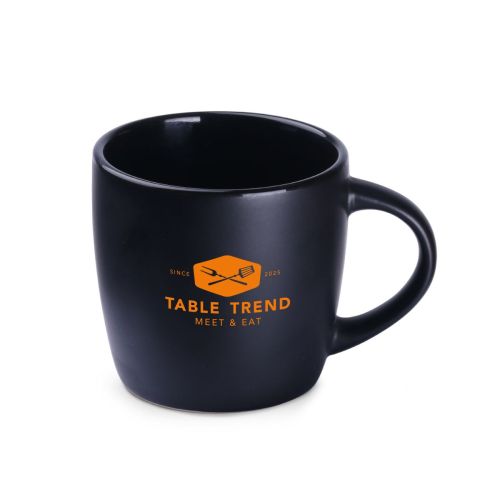 Keramieken espresso kopje van 10 cl. met oranje TableTrend-logo in één kleur op de voorkant. Keramieken espresso kopje van 10 cl. met oranje TableTrend-logo in één kleur op de voorkant.