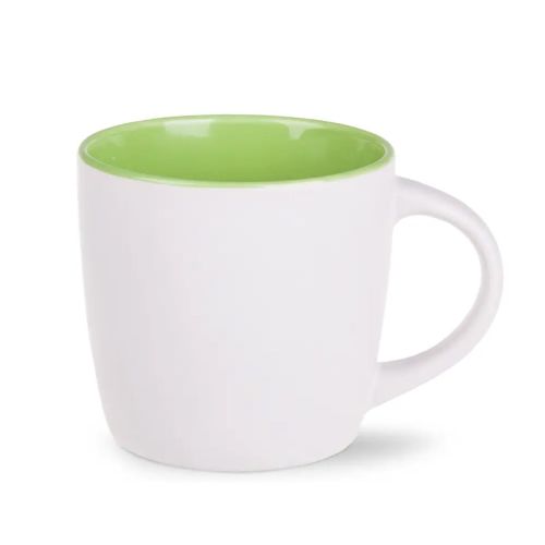 Front view of Handy mug 30 cl. white-green porcelain with straight sides and smooth, glossy surface. Front view of Handy mug 30 cl. white-green porcelain with straight sides and smooth, glossy surface.