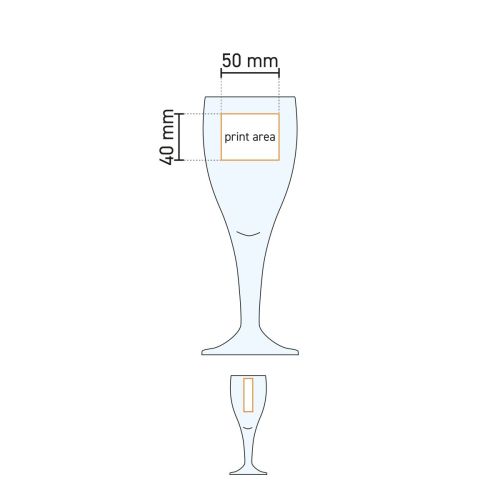 Technische werktekening van het Harzer Pokal 30 cl tapmaat glas met drukgebied-aanduiding