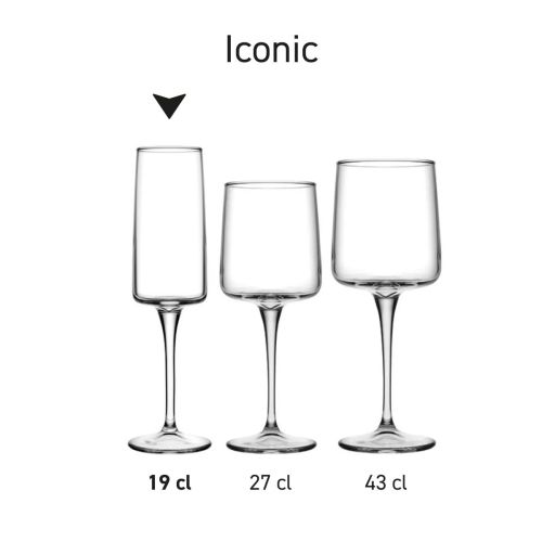 Meerdere Iconic glazen van in glas, gepresenteerd als serie in overzichtsbeeld.