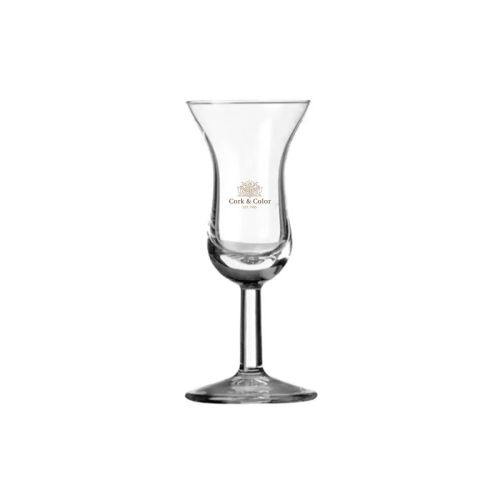 Intermezzo borrelglaasje 5 cl. van glas met lange steel, voorzien van meerkleurig CorkColor-logo op de voorkant. Intermezzo borrelglaasje 5 cl. van glas met lange steel, voorzien van meerkleurig CorkColor-logo op de voorkant.