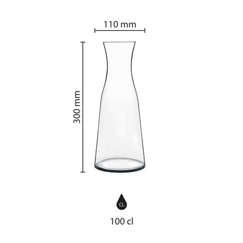 Technische werktekening van de glazen karaf 1 liter met het beschikbare drukgebied gemarkeerd. Technische werktekening van de glazen karaf 1 liter met het beschikbare drukgebied gemarkeerd.