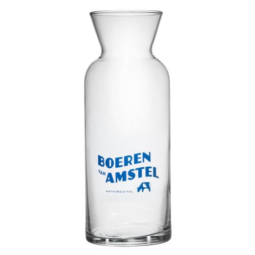 Carafe Village 1 litre glass with unicolour logo of Amstel Natuurzuivel on front panel