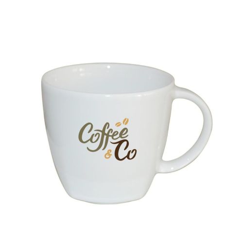 Kirsten koffiekop 20 cl wit porselein met meerkleurig CoffeeCo-logo op het voorpaneel
