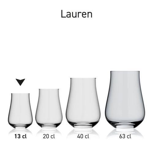 Lauren tasting glas 13 cl glas in serie, meerdere exemplaren naast elkaar getoond