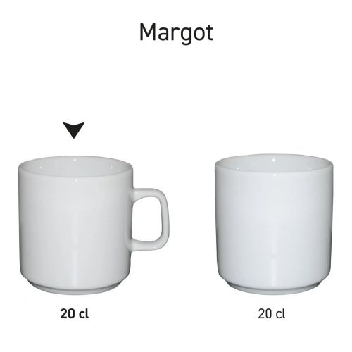Margot mug 20 cl porcelain in series, multiple copies shown side by side