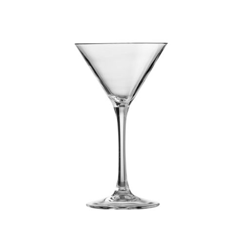 Martini cocktailglas van 21 cl in helder glas, recht van voren afgebeeld voor een symmetrisch beeld. Martini cocktailglas van 21 cl in helder glas, recht van voren afgebeeld voor een symmetrisch beeld.