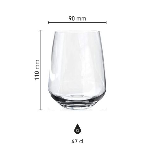 Infographic shows height and diameter of Mencia whisky glass 47 cl with glass details. Infographic shows height and diameter of Mencia whisky glass 47 cl with glass details.