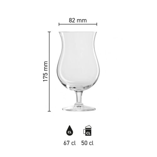 Maatvoering van de Panama Pokal 50 cl tapmaat glas met hoogte, diameter en inhoud in infographic