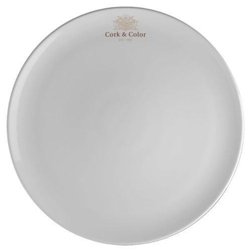 Porseleinen pizzabord Isabelle 34 cm bedrukt met meerkleurig CorkColor-logo op het middenvlak.