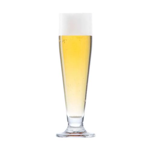 Prelude Tulpe 30 cl tapmaat glas gevuld met bier op witte achtergrond