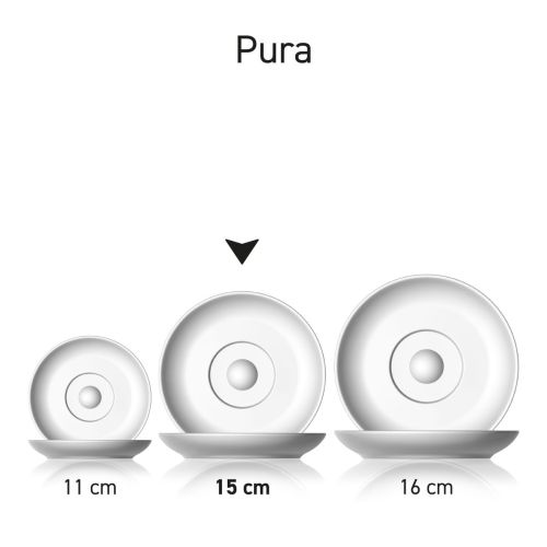 Pura Koffie Schotel 15 cm in serie, meerdere exemplaren uit de collectie naast elkaar