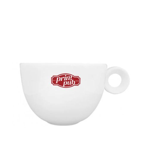 Rondo Cappuccino cup 20 cl. porcelain with single-colour PrintPub logo at the front on the outer wall. Rondo Cappuccino cup 20 cl. porcelain with single-colour PrintPub logo at the front on the outer wall.