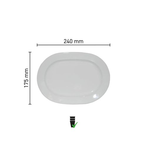 Infographic met productafmetingen van schaal Eva ovaal wit 24 x 17,5 cm porselein. Infographic met productafmetingen van schaal Eva ovaal wit 24 x 17,5 cm porselein.
