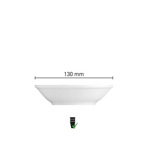 Infographic of bowl Princip 13 cm porcelain showing diameter and height. Infographic of bowl Princip 13 cm porcelain showing diameter and height.