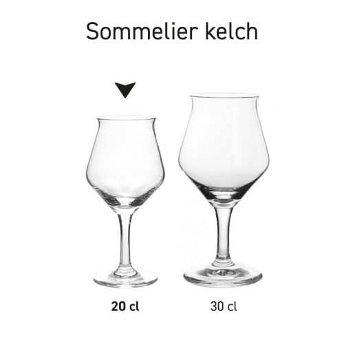 Sommelier Kelch 20 cl tapmaat glas in serie, meerdere exemplaren naast elkaar getoond