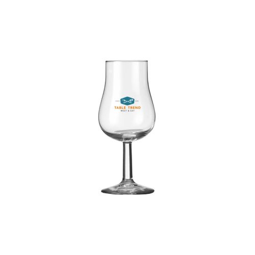 Tasting glass 13 cl glass front with multi-coloured logo TableTrend. Tasting glass 13 cl glass front with multi-coloured logo TableTrend.