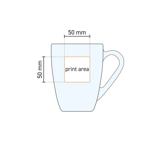 Technische werktekening van het glas met aanduiding van drukgebied op het oppervlak. Technische werktekening van het glas met aanduiding van drukgebied op het oppervlak.