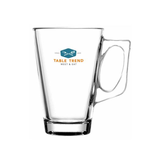 Theeglas Vela 38 cl glas met meerkleurig TableTrend-logo op het voorpaneel