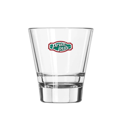 Tumbler glass Libbey Endeavor 20 cl with colourful print of PrintPub logo on the front.