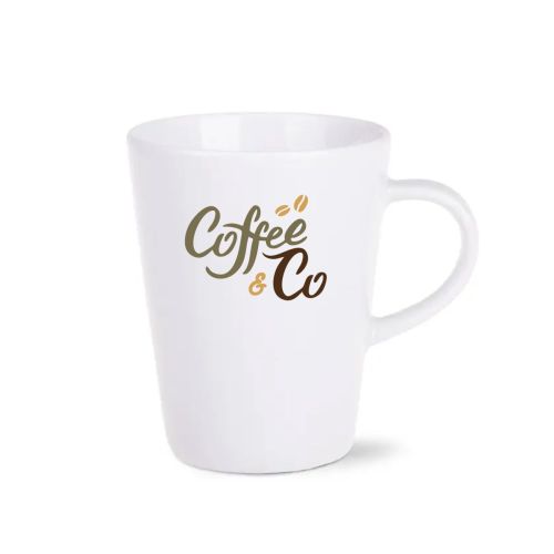 Victor Mug 24 cl front view with eye-catching CoffeeCo logo in multiple colours. Victor Mug 24 cl front view with eye-catching CoffeeCo logo in multiple colours.