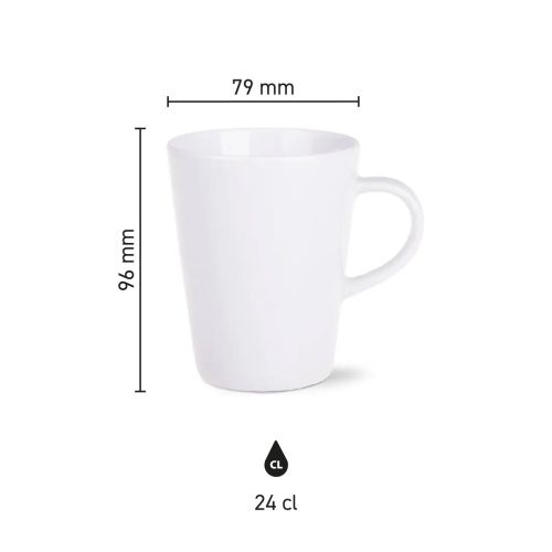 Infographic showing dimensions of Victor Mug 24 cl porcelain, including height and diameter information. Infographic showing dimensions of Victor Mug 24 cl porcelain, including height and diameter information.