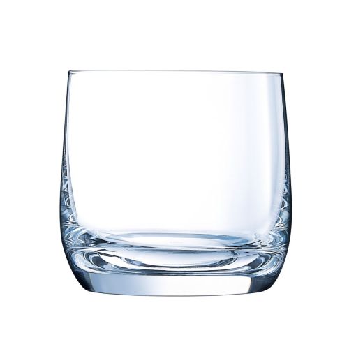 Vooraanzicht van een Vigne tumbler 37 cl. gemaakt van helder glas met cilindrische vorm en gladde rand.