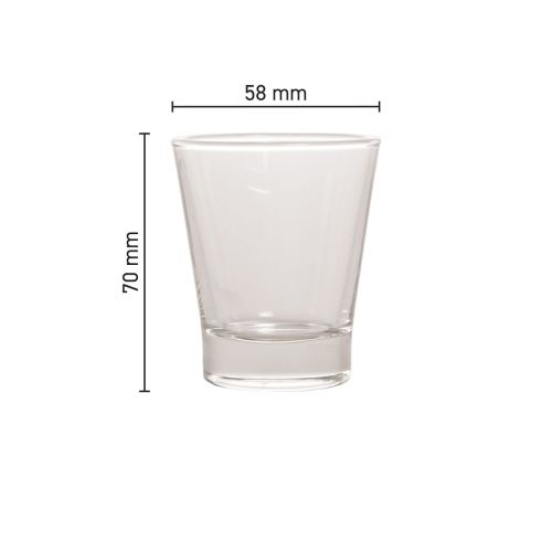Infographic toont afmetingen van het glazen Cafeïno waterglas van 9 cl, met hoogte en diameter in beeld. Infographic toont afmetingen van het glazen Cafeïno waterglas van 9 cl, met hoogte en diameter in beeld.